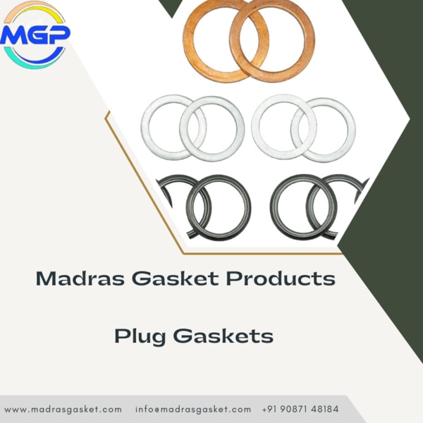 Madras Gasket Products is pleased to provide high-quality plug gaskets, meticulously designed to offer secure sealing solutions for various industrial applications.Advantages of Plug GasketsPlug gaskets offer several advantages, making them an excellent choice for sealing applications:Secure Sealing: Plug gaskets are specifically designed to seal the connection between the plug and the mating surface securely, preventing leaks and ensuring containment of fluids or gases.Versatility: Available in various sizes and materials, plug gaskets can accommodate different plug designs and applications, providing versatility in sealing solutions.Resistance to Environmental Factors: Plug gaskets are engineered to withstand a wide range of environmental factors, including temperature fluctuations, pressure changes, and exposure to chemicals or corrosive substances.Easy Installation: With their simple design and installation process, plug gaskets offer ease of use and quick installation, minimizing downtime and ensuring efficient sealing solutions.