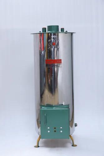 40 Lit Wood Fired Water Heater1 Unit includes: Firelit Water Heater, a fire grate, an ash cleaning rod, center pipe cleaning rod, a chimney pipe holding stand, a temperature meter and a safety valve.Made of Mild steel with SS outer glading​Transport charges ExtraDelivery Time: ImmediateOther Details:Firelit water heaters cut off your electricity bill and work with very less quantity of industrial and agricultural wastes.Firelit is a storage type water heater and it provides a wide range of capacities starting from 40 liters to 1000 liters.Firelit gives a 2 year warranty for domestic and non-domestic units and the unit has durability up to 15 years.Firelit Water can be supplied to the upper floors.Technical Features:It requires only less space for installing (minimum 1 sq.feet and maximum 5 sq.feet).The furnace is constructed to hold enough fuel and it is designed in such a way that the water gets heated in very less time. Hence it consumes less fuel and supplies hot water in no time.The storage area is coated with a corrosion resistant, a high-temperature coating that prevents the unit from giving rusty water hence gives sturdy and hygienic water.RequestCallbackAdditional Information:Production Capacity: 500Delivery Time: ImmediatePackaging Details: EPF Sheet