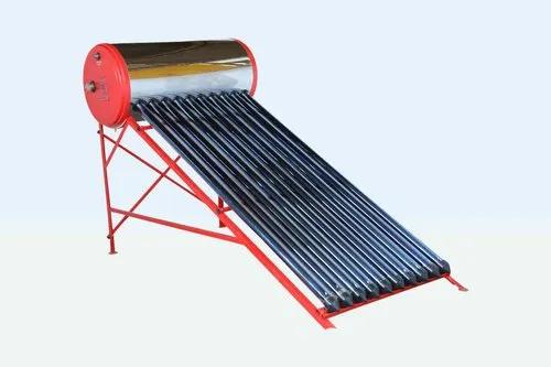 100 LPD Solar Water Heater ETC ModelOther Details:Hot water available in 1.5 hours.Compressed PUF insulated storage tank to retain the hot water for more than 48 hrs.Air vent is not needed as an auxiliary tank is fitted instead of air vent, withstands high pressure of cold water.