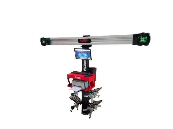 3D Wheel Alignment Machine - Model Passion3D Wheel aligner is stable, accurate, low cost, and easy to maintain 2 camera wheel alignment system. Specially designed for clients who need to expand their business with high performance equipment. This product has outstanding & unique feature and the most advanced technology to ensure the growth of your company fame.Professional:Dual camera system, Dual core CPU computer system, Waterproof targets, 24 inch clamps, Calibration free, Upto 120 cm lifting range, Auto lift platform compensation, Auto vehicle compensation, Super large vehicle database.Stable:Reinforce structure of lateral beam to ensure accuracy in different temperatureDurable:Waterproof targets, Long life high-speed camera systemAffordable:Camera interchangeableFree vehicle database update twice a yearCalibration Free:Calibration of the 3D Wheel Alignment System was done in the factory, doesn't need on-site calibration on installation. This outstanding feature saves a lot of work and make installation of the equipments super easy.Standard Configuration:Wheel Adaptor Holder - 4 No.sCamera Crossbeam with Power Supply Cables and 2 USB Cables - 1 No.SMPS - 1 No.Targets - 4 No.sWheel Clamp - 4 No.sCPU - 1 No.18.5