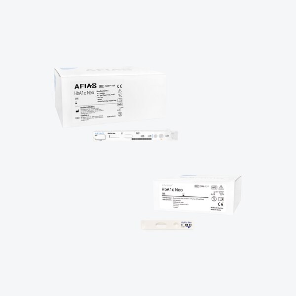 HbA1c NeoAssessing the level of glycated hemoglobin in the bloodThis test is certified by NGSP (National Glycohemoglobin Standardization Program). With the room temperature storage, it helps diabetic diagnosis, treatment, and prognosis by measuring the glycated hemoglobin concentration (%) in a small amount of blood over the past 3 months.