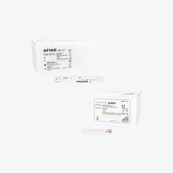 Human Chorionic Gonadotropin (β-hCG)Distinguish pregnancy and abnormal pregnancyThe β-hCG test can be used to confirm pregnancy, the age of the fetus, abnormal pregnancy (ectopic pregnancy), potential miscarriage, and down syndrome.