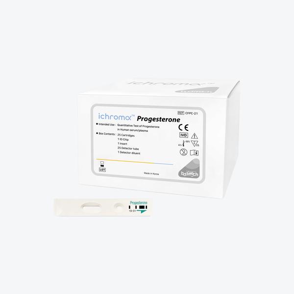 ProgesteroneMonitoring ovulation abnormalities and predicting miscarriage & ectopic pregnancyThe progesterone test kit measures the level of progesterone in the blood. The progesterone test alone is not enough to diagnose a particular problem. But the result may help provide answers to causes of infertility, risk of miscarriage, ovulation, and ectopic pregnancy.