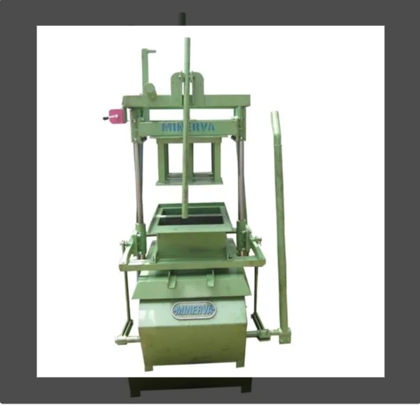 Minerva Hand Operated Block Making Machine Cum Single Phase Vibrator Motor