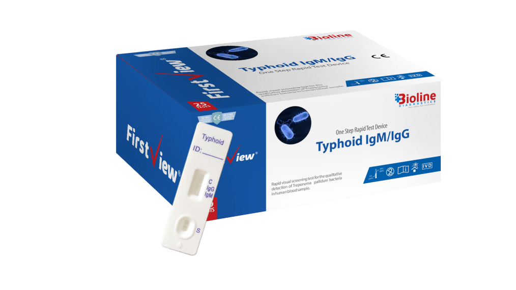 Typhoid IgG/IgMWHOLE BLOOD RAPID TESTQualitative Proprietary Typhoid IgG/IgM Whole BloodRapid TestType : DevicePack Size : 25 T