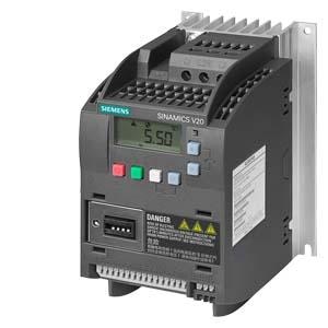 Siemens V20 PLC VFD Siemens v20 380-480 v 3 ac rated power 0.55 km SINAMICS V20 380-480 V 3 AC -15/+10% 47-63Hz rated power 0.55 kW with 150% overload for 60 sec. unfiltered I/O: 4 DI, 2 DO,2 AI, 1 AQ fieldbus: USS/MODBUS RTU with built-in BOP protection: IP20/ UL open size: A 90x150x146 (WxHxD).