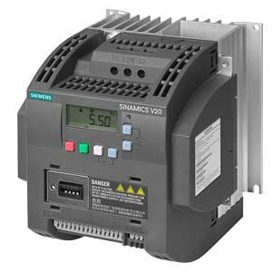 Siemens v20 PLC VFD Siemens v20 380-480 v 3 ac rated power 4 kw SINAMICS V20 380-480 V 3 AC -15/+10% 47-63Hz rated power 4 kW with 150% overload for 60 sec. unfiltered I/O: 4 DI, 2 DO,2 AI, 1 AQ fieldbus: USS/MODBUS RTU with built-in BOP protection: IP20/ UL open size: B 140x160x165 (WxHxD).
