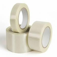Cross filament tape, also known as strapping tape or reinforced tape, is a type of adhesive tape that is reinforced with fiberglass filaments running across its width. These filaments provide strength and durability, making it ideal for bundling, reinforcing, and securing heavy items. The tape typically has a strong adhesive backing, allowing it to adhere well to various surfaces.Cross filament tape is commonly used in packaging, especially for sealing heavy or bulky packages, as well as for palletizing. Its high tensile strength and resistance to tearing make it suitable for securing loads during transit or storage. Additionally, it is often used in industries such as manufacturing, construction, and logistics for applications where strong, reliable tape is required.When using cross filament tape, it's important to handle it carefully to avoid injury, as the fiberglass filaments can be sharp if the tape is cut or torn. It's also essential to ensure proper application to achieve maximum adhesion and strength.