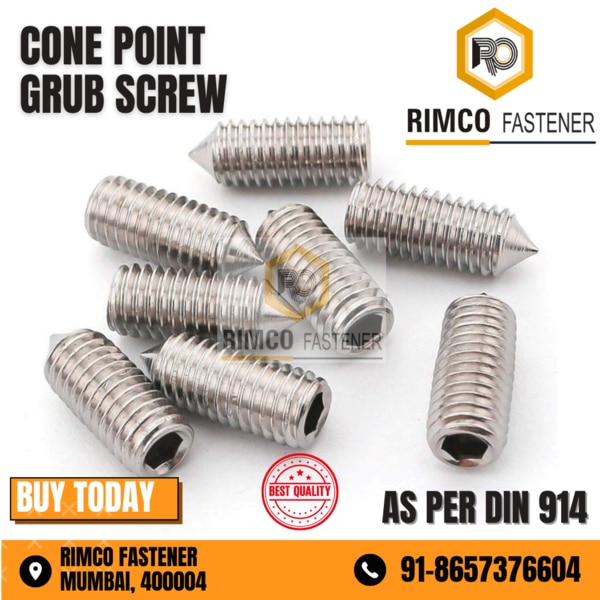 Stainless Steel Cone Point Grub Screw