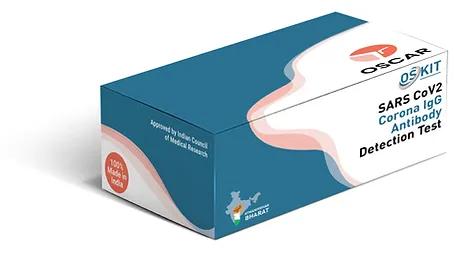 SARS CoV2Corona IgG Antibody Detection TestOscar Corona IgG Antibody Detection Test is a rapid test based upon lateral flow immunochromatography principle for the qualitative detection of IgGantibodies against Novel Corona Virus (COVID-19) in human serum, plasma or whole blood.For professional and in-vitro diagnostic use only.Pack Size: 25 Tests