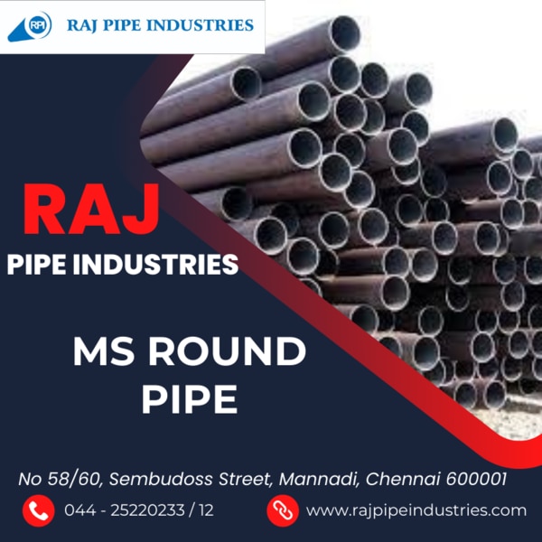 Welcome to Raj Pipe Industries, your reliable source for high-quality MS round pipes. With a strong commitment to excellence and customer satisfaction, we specialize in offering a comprehensive range of MS round pipes that cater to diverse industrial and construction requirements. Leveraging our expertise and advanced manufacturingfacility, we ensure superior quality, durability, and reliability in every product we deliver.Our Products:At Raj Pipe Industries, we take pride in manufacturing MS round pipes that adhere to the highest industry standards. Our product range includes:MS Round Pipes:Precision-engineered for optimal performance.Available in various diameters, thicknesses, and lengths to meet a wide range of applications.Designed for structural stability, versatility, and durability.Suitable for diverse applications including plumbing, construction, fencing, and more.Customized Solutions:We understand the importance of meeting specific project requirements. Therefore, we offer customized solutions tailored to your unique needs.Our team of experienced professionals collaborates closely with clients to deliver bespoke MS round pipes that meet precise specifications.