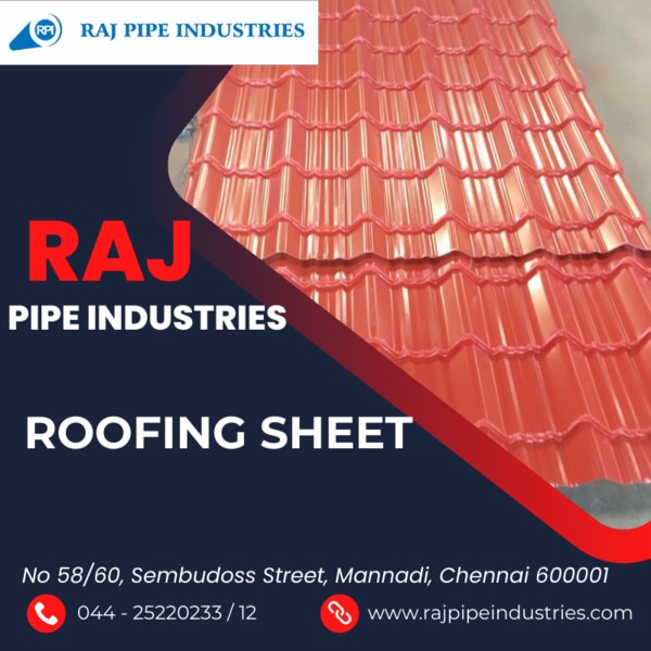 Welcome to Raj Pipe Industries, your premier destination for high-quality roofing sheets. With a steadfast commitment to excellence and customer satisfaction, we specialize in offering a diverse range of roofing sheets that cater to various industrial, commercial, and residential roofing needs. Backed by years of expertise and a state-of-the-art manufacturing facility, we ensure superior quality, durability, and reliability in every roofing sheet we supply.Our Products:At Raj Pipe Industries, we take pride in manufacturing roofing sheets that meet the highest industry standards. Our product range includes:Corrugated Roofing Sheets:Precision-engineered for optimal performance.Available in various materials including GI (Galvanized Iron), PPGI (Pre-Painted Galvanized Iron), and Aluminum.Designed with corrugated profiles to enhance strength, water runoff, and aesthetic appeal.Suitable for a wide range of roofing applications including industrial sheds, warehouses, residential homes, and agricultural buildings.Polycarbonate Roofing Sheets:Transparent or translucent sheets crafted from high-quality polycarbonate material.Lightweight yet durable, providing excellent impact resistance and UV protection.Ideal for skylights, canopies, greenhouse roofing, and architectural applications requiring natural light transmission.