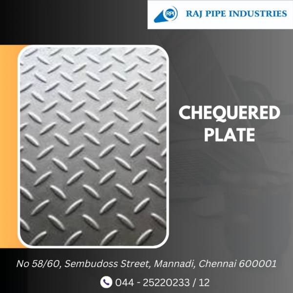 Welcome to Raj Pipe Industries, your premier destination for high-quality chequered plates. With a steadfast commitment to excellence and customer satisfaction, we specialize in offering a diverse range of chequered plates that cater to various industrial, construction, and transportation needs. Backed by years of expertise and a state-of-the-art manufacturing facility, we ensure superior quality, durability, and reliability in every chequered plate we supply.Our Products:At Raj Pipe Industries, we take pride in manufacturing chequered plates that meet the highest industry standards. Our product range includes:Chequered Plates:Precision-cut and crafted from high-quality materials, including mild steel and stainless steel.Featuring a raised pattern of lines or diamonds on the surface for enhanced grip and slip resistance.Available in various thicknesses, widths, and lengths to suit diverse applications.Ideal for use in flooring, stairs, platforms, ramps, truck beds, and other high-traffic areas.Customized Solutions:We understand that every project has unique requirements. Therefore, we offer customized solutions tailored to your specific needs.Our team of experts collaborates closely with clients to deliver personalized chequered plates that meet precise specifications and design requirements.