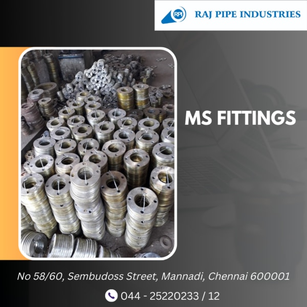 Welcome to our world at Raj Pipe Industries, where we take pride in being the foremost manufacturer and supplier of MS (Mild Steel) fittings. With a relentless commitment to excellence and a focus on meeting our customers' needs, we stand as your trusted partner in delivering superior quality MS fittings for various industrial applications.Why Choose Us:Uncompromising Quality: Quality is the cornerstone of our operations. Our MS fittings undergo rigorous quality control measures at every stage of production to ensure they meet stringent industry standards and exceed your expectations in durability, performance, and reliability.Extensive Product Range: Whether you need MS fittings for plumbing, construction, or industrial piping systems, we have a diverse range of fittings to suit your requirements. From elbows and tees to reducers and flanges, our comprehensive inventory has everything you need for your projects.Customization Options: We understand that every project is unique, and one size does not fit all. That's why we offer customization options to tailor our MS fittings to your specific needs, including size, thickness, and coating options, ensuring a perfect fit for your application.Competitive Pricing: We believe in offering exceptional value for money. Our competitive pricing ensures that you get top-quality MS fittings at the most competitive rates in the market, without compromising on quality or service.Timely Delivery: We understand the importance of timely delivery to keep your projects on schedule. With efficient logistics and streamlined processes, we ensure prompt delivery of your orders, minimizing downtime and maximizing productivity.