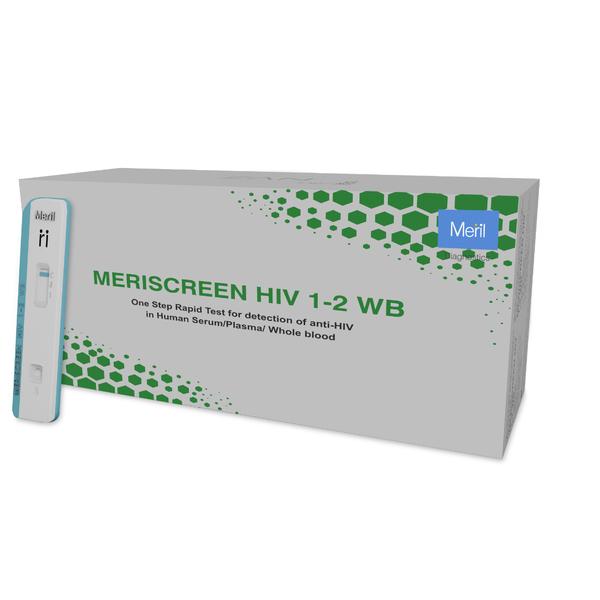 MERISCREEN HIV 1-2 WBProduct OverviewOne Step qualitative immunochromatographic assay for detection of antibodies against HIV - 1 and HIV - 2 in human serum, plasma and whole blood (Fingerstick & Venous)