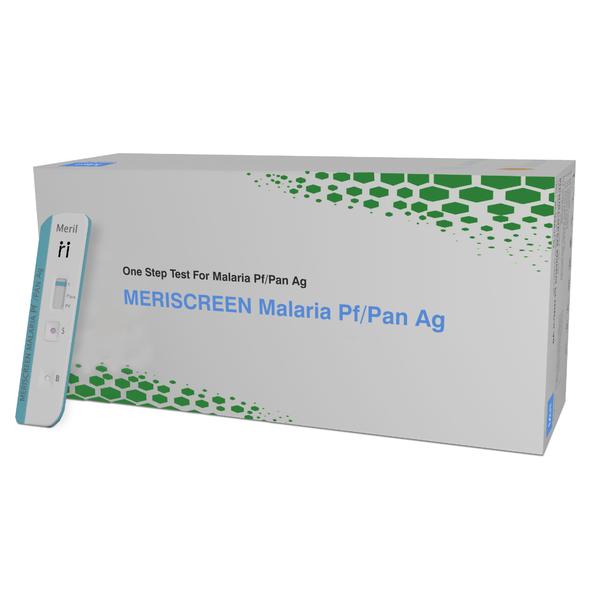 MERISCREEN Malaria Pf/Pan AgProduct OverviewMERISCREEN Malaria Pf/Pan Ag test kit is an in-vitro diagnostic immunochromatographic assay for the qualitative detection of infection by Plasmodium falciparum (through P. falciparum-specific HRP2 antigens) and P. falciparum, P. vivax, P. malariae, P. ovale (through pan-pLDH antigens)in human capillary and/or venous whole blood specimens.WHO PQRapid test (ICT) for differential diagnosis of MalariaBased on HRP II & pLDH enzymesShelf life of 24 monthsSpecimen transfer deviceResults after 20 minutes but no later than 30 minutesLimit of Detection (LOD) - P. falciparum ≥50 parasites/µl and for P. vivax ≥ 200 parasites/µl