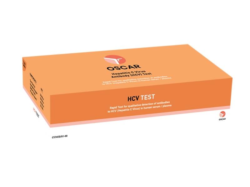 HCV TestOSCAR HCV Test is a rapid immunochromatographic assay intended to be used for qualitative detection of antibodies to Hepatitis C virus (HCV) in human serum / plasma.For professional use only.Pack Size: 50 Tests