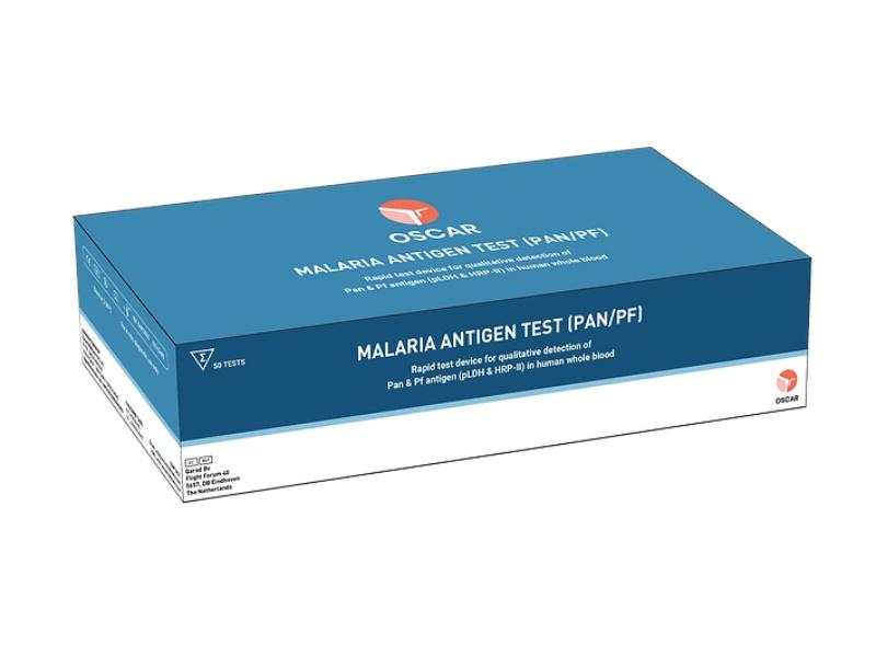 Malaria AntigenPAN / PF TestMalaria Pan/ Pf Antigen Test is an in vitro diagnostic rapid test based on the principle of immunochromatography on a membrane, for simultaneous and differential detection of Pan LDH antigens of Plasmodium vivax, Plasmodium falciparum, Plasmodium ovale and Plasmodium malariae and Plasmodium falciparum HRP-II, in human whole blood.For professional use only.Relative Sensitivity for pHRP II: 98.5%Relative Sensitivity for pan LDH: 100%Relative Specificity for pHRP II: 99%Relative Specificity for pan LDH: 99%Pack Size: 50 Tests