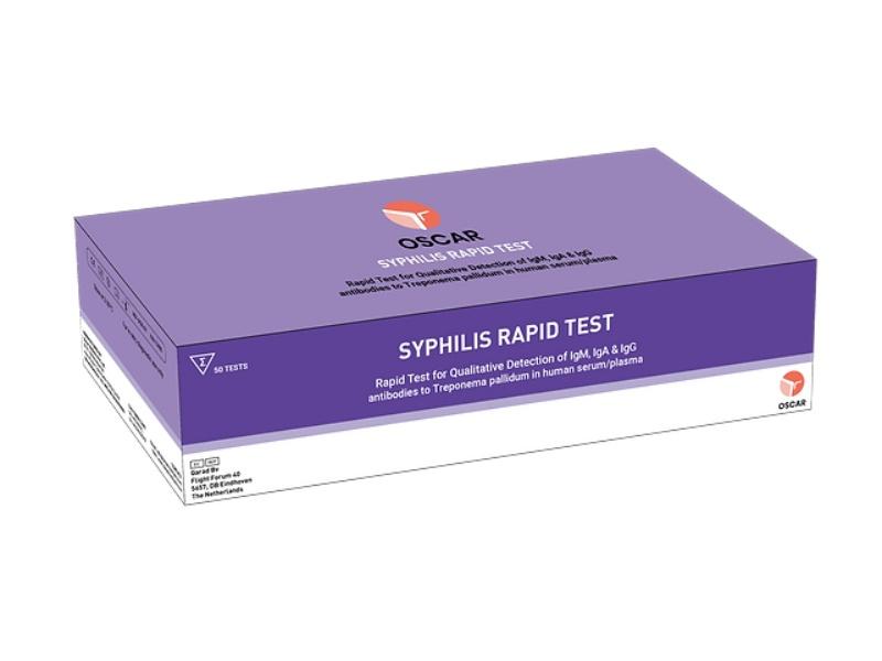 Syphilis Rapid TestOSCAR Syphilis / TP Test Device is an in vitro diagnostic rapid test based on the principle of immunochromatography on a membrane, for qualitative determi- nation of antibodies (IgG/ IgM/ IgA) to Treponema pallidum (TP) a marker for diagnosis of Syphilis.For professional use only.Pack Size: 50 Tests