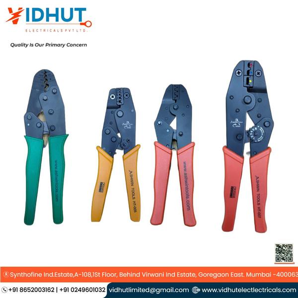 Crimping Tools are devices used to crimp or compress connectors, terminals, or sleeves onto the end of a wire or cable. Crimping creates a secure, reliable, and electrically conductive connection between the conductor and the terminal, which is essential in electrical and electronic applications.