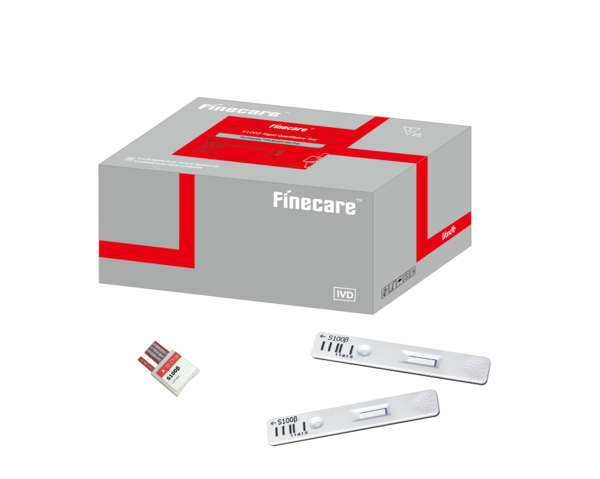 INTENDED USEThe Finecare™ S100β Rapid Quantitative Test is a fluorescence immunoassay used along with Finecare™ FIA Meters for quantitative determination of S100β in human serum, plasma or whole blood. The test is used as an aid to the assessment of the level of cerebral injury.STORAGE AND STABILITY1. Store the test kit at 4 ~ 30 ℃ up to the expiration date printed on package.2. If removed from refrigerator, allow the test kit for 30 minutes to return to room temperature before testing3. Do not remove the Test Cartridge from the pouch until use. The Test Cartridge should be used within 1 hour once opened.