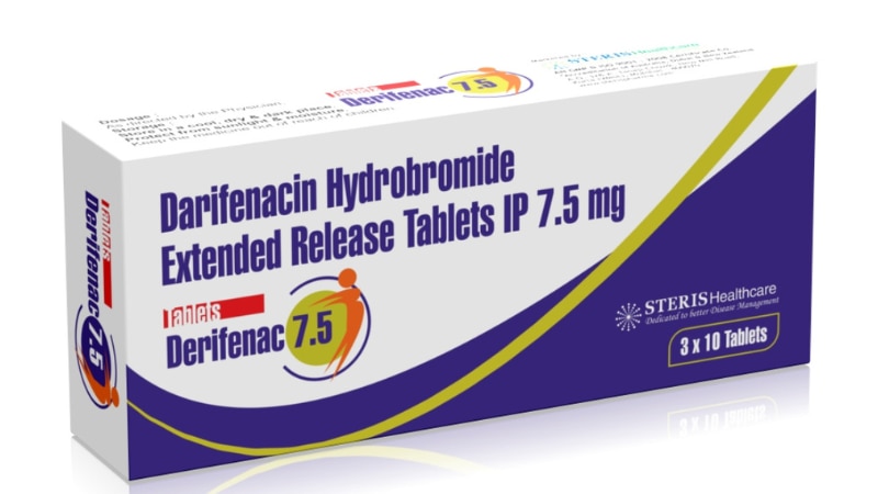 DERIFENAC 7.5 Darifenacin HBr ER (7.5mg)DERIFENAC 7.5: A dual-action medication combining Darifenacin HBr ER (7.5mg) for managing overactive bladder symptoms such as urgency and incontinence, with Dapoxetine (30mg) to treat premature ejaculation. This unique formula offers effective control over urinary and sexual health issues, improving quality of life with targeted, extended-release treatment.