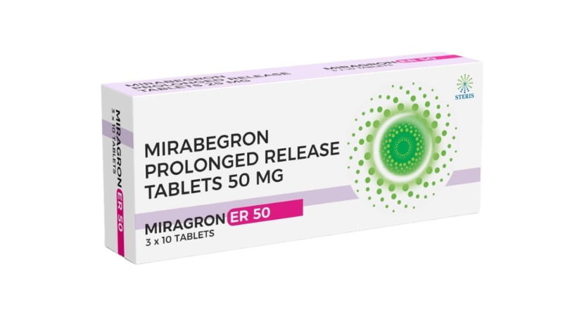 MIRAGRON ER 50Mirabegron (50mg)MIRAGRON ER 50 is a prescription medication containing 50mg of Mirabegron in an extended-release formulation, designed to treat overactive bladder (OAB). It works by relaxing the bladder muscles to improve bladder control and reduce symptoms such as frequent urination, urgent need to urinate, and urinary incontinence.