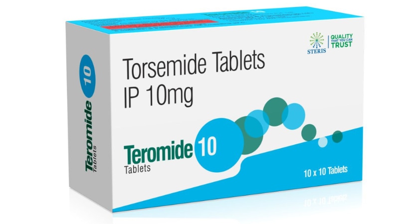 TEROMIDE 10Torsemide(10 Mg)Teromide 10 contains Torsemide 10 mg, a potent diuretic used primarily to treat edema associated with heart, kidney, or liver conditions, and to manage hypertension. This medication works by increasing urine production, helping reduce fluid retention. Ideal for patients requiring mild diuresis, it's also beneficial for those needing to control their blood pressure. Teromide 10 is taken orally, usually once daily, and can be used alone or with other medications. Always consult a healthcare provider before starting or adjusting dosage.
