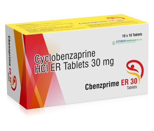 CBENZPRIME ER 30 Cyclobenzaprine HCI (ER30mg)CBENZPRIME ER 30 is a medication that contains Cyclobenzaprine HCI in an extended-release (ER) formulation with a strength of 30mg per dose. Cyclobenzaprine HCI is a muscle relaxant used to treat muscle spasms and discomfort caused by musculoskeletal conditions like strains, sprains, and injuries.Its extended-release formulation means that the medication is designed to release the drug slowly over time, providing a longer duration of action compared to immediate-release formulations. This can result in sustained relief from muscle spasms and associated pain throughout the day, allowing for improved functionality and comfort for individuals dealing with muscle-related issues.It's essential to follow the prescribed dosage and instructions provided by your healthcare provider for safe and effective use of CBENZPRIME ER 30. Always consult your doctor before starting or changing any medication regimen.