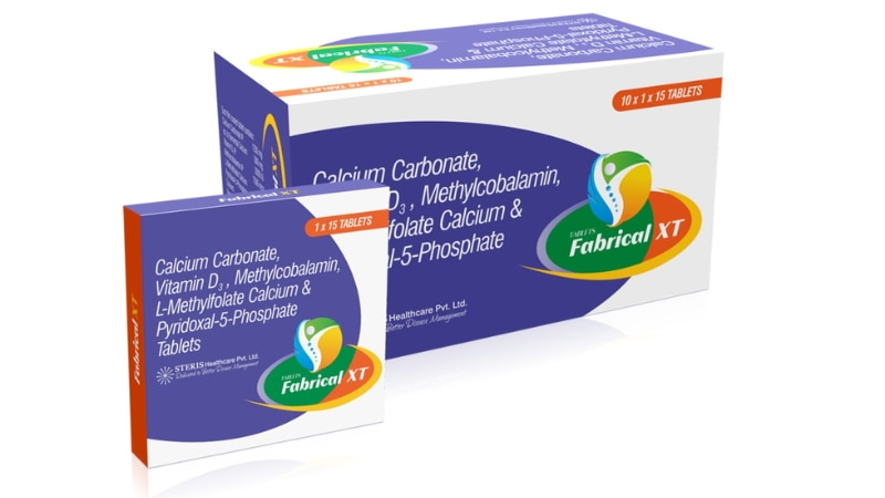 FABRICAL XT Calcium , Vit. D3 , Methylcobalamin, L-Methylfolate & Pyridoxal -5-PhosphateFABRICAL XT: A potent blend of Calcium, Vitamin D3, Methylcobalamin, L-Methylfolate, and Pyridoxal-5-Phosphate. Supports bone health, nerve function, and red blood cell production. Ideal for addressing deficiencies and promoting overall well-being.