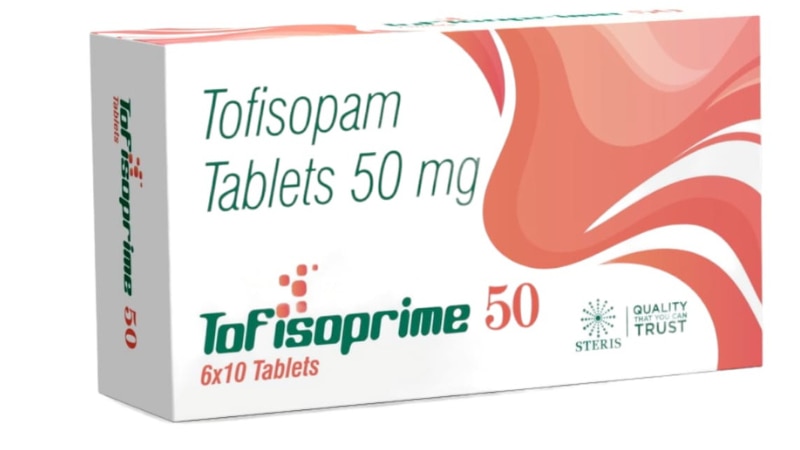 TOFISOPRIME 50Tofisopam (50mg)TOFISOPRIME 50 contains Tofisopam 50mg, a benzodiazepine derivative used to treat anxiety disorders and muscle spasms. It works by calming the brain and nerves, promoting relaxation. TOFISOPRIME 50 is prescribed for short-term relief and should be taken as directed by a healthcare professional. Avoid alcohol and activities requiring mental alertness while using this medication. Side effects may include drowsiness, dizziness, and blurred vision. Inform your doctor about any allergies or medical conditions before starting TOFISOPRIME 50.
