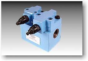 Pressure Control Modules  -  PCM 20Designed to control Double pumps of a Hi-Low system. Consists of a High pressure relief valve, a Check valve and a low pressure unloading valve. Unloading of pumps by Solenoid valve / Valves as an optional feature.