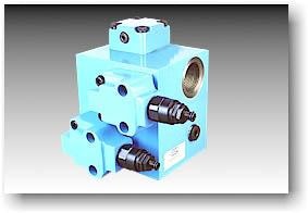 Pressure Control Modules  -  PCM 20-16Designed to control Double pumps of a Hi-Low system. Consists of a High pressure relief valve, a Check valve and a low pressure unloading valve. Unloading of pumps by Solenoid valve / Valves as an optional feature.