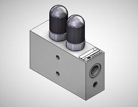 Duel Counter Balance Valve  -  2CB06T03Duel counter balance valves 2CB06T03 are seat type valves. They offer free flow from their port V1 to Port C1 and give leak free closure inopposite direction upto a predetermined cracking pressure. The predetermined cracking pressure can be adjusted within its maximum specified range.