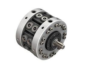 Radial Piston Pump  -  12RRadial piston arrangement, with  5 or 7 pumping elements each per pump section. Oil immersed face mounting. Valve controlled. Fixed delivery. Bi-directional rotation of shaft. With extension shaft for through drive. Available with extension bracket assembly for coupling a low pressure pump having standard flange. (Please see datasheet for additional details).