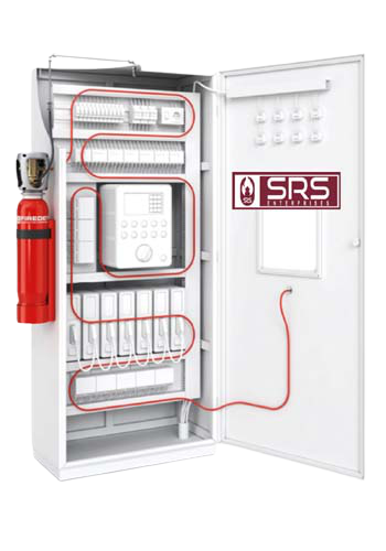 ELECTRICAL CABINET FIRE SUPPRESSION SYSTEM IN COIMBATOREDesigned to protect Electrical Enclosures and Circuitry. Types are Direct System and Indirect System. Agent used is Co2 and Clean Agent Direct System is used at the enclosure less than one cubic metre. Indirect system where if the sensing tube bursts the corresponding agent is released through discharge nozzles.