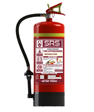 MECHANICAL FOAM FIRE EXTINGUISHER IN COIMBATOREMechanical Foam Fire Extinguisher is used for class A and B fires. Agent used isAqueous Film Forming Foam (AFFF). Class A fires are solids such as wood, cloth and paper etc.Class B fires are liquids like petrol, kerosene and diesel etc.Available in 6Kg and 9KgKey FeaturesCo2 gas cylinder confirms to IS: 4947.High quality Synthetic based AFFF Foam.Anti-corrosive Phosphate treatment of Cylinders.Easy to maintain, recharge & service.Latest BIS approved – (IS 15683:2006) and ISI marked.Lever lock for better handling.Plastic Lining done internally and externally pure polyester powder coatingBest available Fire ratings in its class.