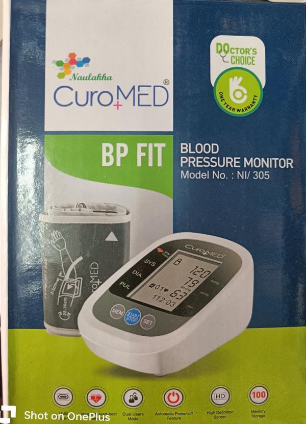 naulakha Curomed BP fit blood pressure monitor is a fully automatic digital blood pressure measuring device for use on the arm which enables very fast and reliable measurement of the systolic and diastolic blood pressure as well as the pulse frequency bye the way of the oscliometric method of measuring