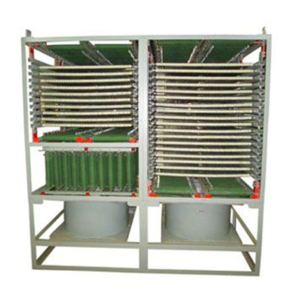 2700 KW, 500 VDC Resistors Load Bank for submarine battery testing compact design with forced coolingWe are a company manufacturing resistors load since 1963.Our loads are working satisfactorily in diverse industries like Defence, Transportation, Cement plant, Battery Industries, Nuclear Power Plants, etc.We have designed and manufactured Resistor Loads upto 3MW in a single enclosure.Our modular, strip grid design ensures compactness and better heat dissipation. Also removable sliding trays make maintenance easier.Our design for selection of resistance alloy and their cross sections ensures better life for the load bank. Calculation of correct CFM for tubular Axial cooling fans is also a critical aspect for load design.We use non-flammable fire resistant Teflon coated uninyvin cables for wiring to avoid fire hazards.We also use the best quality switchgear of reputed brands like Siemens / L&T / Legrand etc.Our loads have been working on a continuous duty operation satisfactorily and maintenance free for over 5 years in various industries including (Vertive).We sincerely believe in giving the client a well-designed product giving priority to quality and durability.