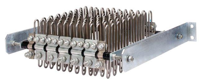 FEATURES :The design of wire and plate grid, lends itself to various advantages over conventional cast iron grids and standard wire wound resistor assemblies. In the assembly design breakable parts are excluded, resulting in robust construction. In the wire grid assemblies, the unique terminal arrangement, facilities easy replacement of individuals grid.The assembly can tailor designed and is available in stack and panel mounting versions. This is ideal for compact design of special purpose control panels. The panel mounting versions has an added advantages of saving in interconnection and wiring.Material : Standard-stainless steel, other alloys request.Applications : Load Banks, Rotor Starters, Crane Controllers, Motor starting and braking resistors.