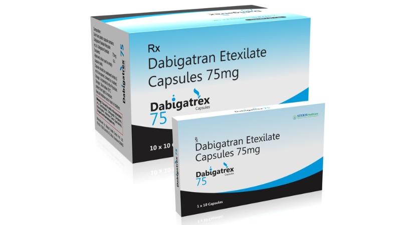DABIGATREX 75Dabigatran Etexilate (75mg)Dabigatrex 75 contains Dabigatran Etexilate 75mg, an anticoagulant that prevents harmful blood clots in conditions where clot formation is a risk.Uses:It is used primarily to prevent stroke and clotting in patients with atrial fibrillation.Dabigatran Etexilate works by inhibiting a specific enzyme in the blood clotting process.