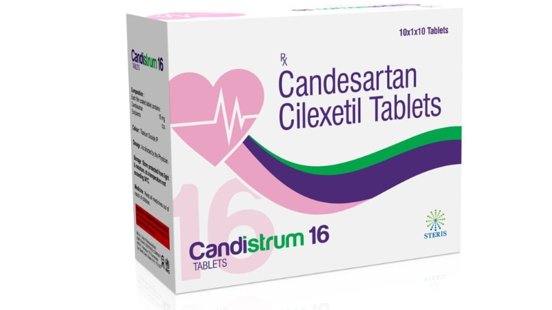 CANDISTRUM 16Candesartan (16mg)Candistrum 16 (Candesartan 16mg) is a medication primarily prescribed to manage high blood pressure (hypertension) and heart failure. Candesartan, the active ingredient, works by blocking the action of angiotensin II, a substance in the body that narrows blood vessels, thereby lowering blood pressure and improving blood flow. This medication is typically taken orally once daily, with or without food, as directed by a healthcare professional. It's important to follow the prescribed dosage and not to abruptly stop taking the medication without consulting a doctor, as sudden discontinuation can lead to a rebound increase in blood pressure. Common side effects may include dizziness, headache, and fatigue. If you experience severe side effects such as fainting, difficulty breathing, or swelling of the face, lips, or throat, seek medical attention immediately. Additionally, inform your healthcare provider about any other medications or supplements you are taking, as they may interact with Candistrum 16.