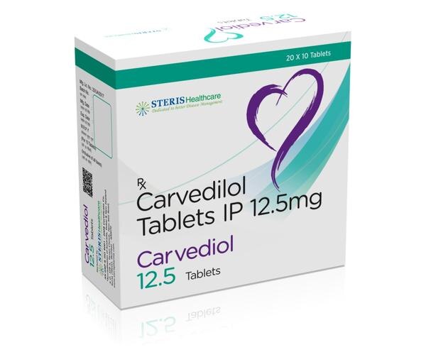 CARVEDIOL 12.5Carvedilol (12.5mg)Carvedilol 12.5mg: Carvedilol 12.5mg tablets effectively manage high blood pressure and heart failure, enhancing heart function and reducing the risk of cardiovascular events. A beta-blocker, it works by relaxing blood vessels and slowing heart rate to improve blood flow.