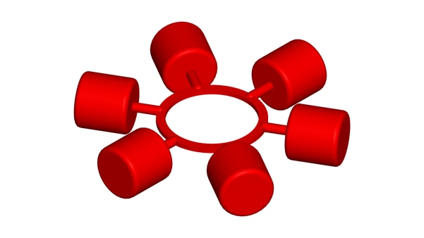 Radial Spider 109Dimension01. Petal With OD : 109mm02. Ring Outer OD : 45mm03. Ring ID : 37mm04. Petal OD : 23mm05. Petal Length : 2306. No of Petal : 6MOC : Polyurethane
