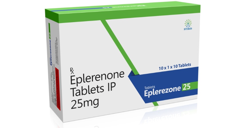 EPLEREZONE 25 Eplerenone (25mg)Eplerezone 25 contains Eplerenone at a dosage of 25 milligrams (mg). It is commonly prescribed to manage conditions such as high blood pressure (hypertension) and heart failure. Eplerenone is a selective aldosterone receptor antagonist, which means it blocks the action of aldosterone, a hormone that regulates salt and water balance in the body. By blocking aldosterone, eplerenone helps to reduce blood pressure and decrease the workload on the heart. This medication is typically taken orally once daily, with or without food, as directed by a healthcare professional. It's important to follow the prescribed dosage and not to discontinue the medication abruptly without consulting a doctor, as sudden cessation can lead to a rebound increase in blood pressure or worsening of heart failure symptoms. Common side effects may include dizziness, headache, and nausea. If you experience severe side effects such as fainting, irregular heartbeat, or signs of allergic reaction, seek medical attention promptly. Additionally, inform your healthcare provider about any other medications or supplements you are taking, as they may interact with Eplerezone 25.