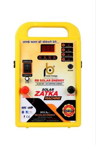 Solar Zatka Machine Manufacturer in IndiaRB Solar Energy is one the leading company in delivering best Solar Zatka Machine in India, We have in house set up to develop Solar Zatka Machine, We do Research and Develop Solar Zatka Machine by understanding current market situition, We have recently developed Hand Held Solar Zatka Machine which can be placed and replaced as per farmer needs, Farmers can change Solar Zatka Machine positon as per needs, they can hold Solar Zatka Machine from Top.