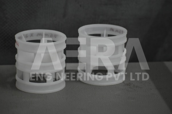 AERA PFA PALL RINGS  equivalent to Pfa Pall Rings  are highly versatile and efficient mass transfer packing elements used in various industrial applications. These cylindrical rings feature a unique geometric design with inward and outward protrusions, providing a large surface area for effective gas-liquid contact and promoting optimal mass transfer.With their design and high-quality construction, AERA PLASTIC P- RINGS offer exceptional resistance to corrosion, chemical degradation, and thermal stress. They are suitable for a wide range of operating conditions and can withstand demanding environments.AERA PLASTIC P- RINGS ensure uniform liquid and gas distribution, minimizing pressure drop and maximizing mass transfer efficiency. They are widely used in distillation, absorption, stripping, and scrubbing processes, facilitating efficient separation and enhancing overall process performance.Choose AERA PLASTIC P- RINGS as your mass transfer solution and benefit from their versatility, efficiency, and reliability. Experience improved mass transfer rates, enhanced separation efficiency, and optimized process outcomes across diverse industrial applications. AERA PLASTIC P- RINGS deliver dependable and effective mass transfer performance to meet your specific needs.
