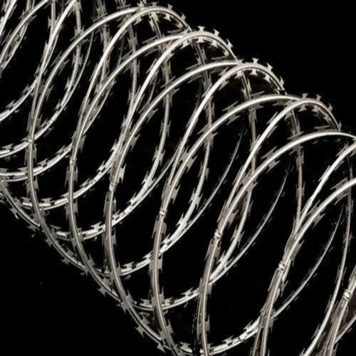 Concertina coil is a fusion of barbed and razorwires in the form of large coils which can be further expanded as an entangled concertina. These wires or coils are basically used for the military purpose of forming wired obstacles.Concertina Coil has many circles. Tie each two adjoining hovers by cuts, and a concertina loop is made. As a rule, the measurement of an opening circle would be 5-10% not as much as its unique size. Circles of concertina curl cross each other, leaving no space for a man or moderate sized creatures. The different applications include:Categorizations of concertina coil are as follows:Material Types:A) Normal G.I CoatedB) ZAL CoatedC) Fine and polished stainless steelAdditional Information:Production Capacity: 120 ton/monthDelivery Time: min 3 to 7 days