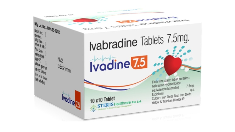 IVADINE 7.5 14'SIvabradine (7.5mg)IVADINE 7.5 is a medication containing Ivabradine in a 7.5mg dosage strength, used for the management of certain heart conditions.Uses:Treatment of chronic heart failure with reduced ejection fraction in patients who are stable and have a regular heartbeat.Reduction of the risk of hospitalization for worsening heart failure symptoms in certain patients.Dosage:The recommended dose of IVADINE 7.5 may vary depending on the individual's condition and response to treatment. It's crucial to follow the dosage instructions provided by a healthcare professional.Side Effects:Common side effects of IVADINE 7.5 may include abnormal heart rhythms (bradycardia), low blood pressure, dizziness, and visual disturbances. Serious side effects such as fainting or worsening heart failure symptoms may occur in some individuals. Consult a healthcare provider for a complete list of side effects.Precautions:Inform your healthcare provider about any medical conditions, medications, or supplements you are taking before starting IVADINE 7.5.Monitor heart rate, blood pressure, and symptoms regularly while taking this medication.Avoid sudden discontinuation of IVADINE 7.5 without medical supervision.Conclusion:IVADINE 7.5, containing Ivabradine at 7.5mg, is used for the treatment of chronic heart failure with reduced ejection fraction. It should be used as directed by a healthcare professional, with regular monitoring for side effects and therapeutic response.For further information:Email: info@sterispharma.com / contact@sterispharma.comCall/WhatsApp: 7877551268, 7849827488ORDER NOWhttps://www.sterisonline.com/product/ivadine-7-5-14-s-133310