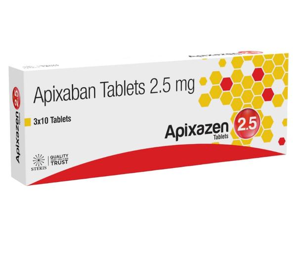APIXAZEN 2.5 Apixaban (2.5mg)Introduction to APIXAZEN 2.5APIXAZEN 2.5 contains Apixaban 2.5mg, an anticoagulant medication used to prevent and treat blood clots. Apixaban belongs to a class of drugs known as direct oral anticoagulants (DOACs) and works by inhibiting factor Xa, an essential component in the blood coagulation process. This medication is commonly prescribed to reduce the risk of stroke and systemic embolism in patients with non-valvular atrial fibrillation, and to prevent and treat deep vein thrombosis (DVT) and pulmonary embolism (PE).What is Apixaban?Overview of ApixabanApixaban is a selective and reversible inhibitor of factor Xa, a key enzyme in the coagulation cascade that plays a crucial role in thrombin formation and blood clot development. By inhibiting factor Xa, Apixaban helps to prevent the formation of harmful clots and allows for better blood flow.Mechanism of ActionFactor Xa Inhibition: Apixaban directly inhibits factor Xa, reducing the conversion of prothrombin to thrombin, and subsequently decreasing the formation of fibrin clots.Anticoagulant Effect: This inhibition results in an anticoagulant effect, reducing the risk of blood clot formation and promoting safer blood flow.Benefits of APIXAZEN 2.5Stroke and Embolism PreventionAtrial Fibrillation: APIXAZEN 2.5 is effective in reducing the risk of stroke and systemic embolism in patients with non-valvular atrial fibrillation, a common heart rhythm disorder that increases the risk of clot formation.Thromboembolism Prevention: The medication helps prevent thromboembolic events in patients undergoing surgery or those at risk due to other medical conditions.Treatment and Prevention of DVT and PEDeep Vein Thrombosis (DVT): APIXAZEN 2.5 is used to treat DVT, a condition where blood clots form in the deep veins, usually in the legs.Pulmonary Embolism (PE): It is also used to treat PE, a serious condition where clots travel to the lungs, causing severe respiratory issues.Convenient and EffectiveOral Administration: APIXAZEN 2.5 is taken orally, offering a convenient alternative to injectable anticoagulants.Predictable Effects: The medication provides predictable anticoagulant effects, reducing the need for routine blood monitoring that is necessary with other anticoagulants like warfarin.How to Use APIXAZEN 2.5Dosage and AdministrationRecommended Dosage: The typical dose of APIXAZEN 2.5 is one tablet taken twice daily. Your healthcare provider may adjust the dosage based on your individual response and medical condition.Administration: Take the tablet with or without food. Swallow it whole with a full glass of water. Consistency is key, so take the medication at the same times each day.Guidelines for Optimal UseAdherence: For best results, adhere to the prescribed schedule and do not miss doses. Consistent blood levels of the medication are essential for effective anticoagulation.Follow Medical Advice: Always follow your healthcare provider’s instructions regarding dosage and administration to ensure optimal effectiveness and safety.For further information: EMAIL: info@sterispharma.com / contact@sterispharma.com CALL/WHATSAPP: 7877551268, 7849827488 Order Nowhttps://www.sterisonline.com/product/apixazen-2-5-134179